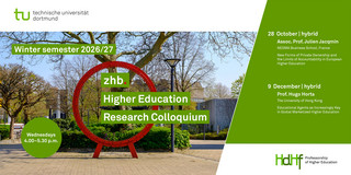 zhb Higher Education Research Colloquium: Talks in the winter semester 2026/27 Announcement card for the talks at the research colloquium in the winter semester 2026/27