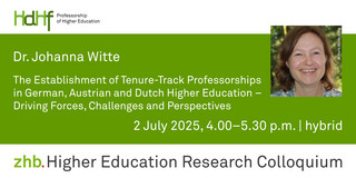 Announcement flyer of the talk including a portrait photo of Dr. Johanna Witte